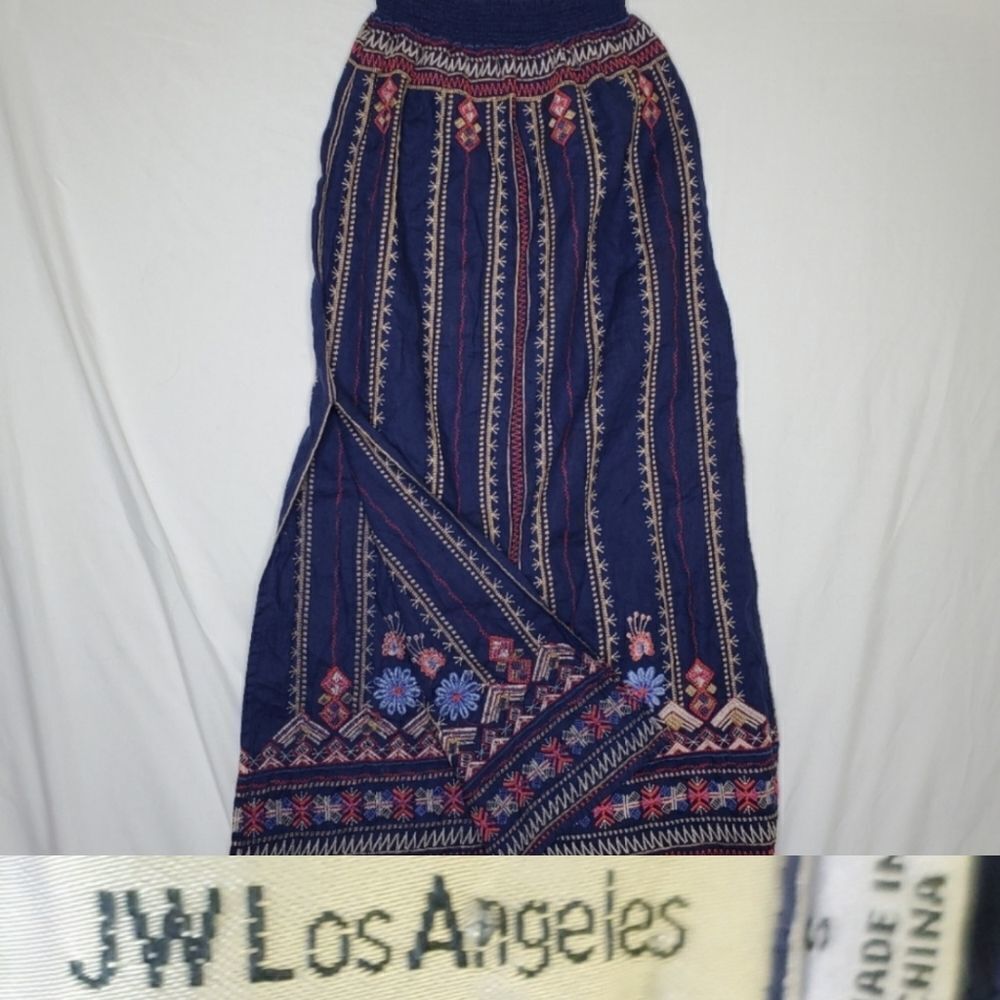 JOHNNY WAS MAXI EMBROIDERED COUNTRY FLORAL BOHO BOHEMIAN SKIRT MEDIUM SMALL S